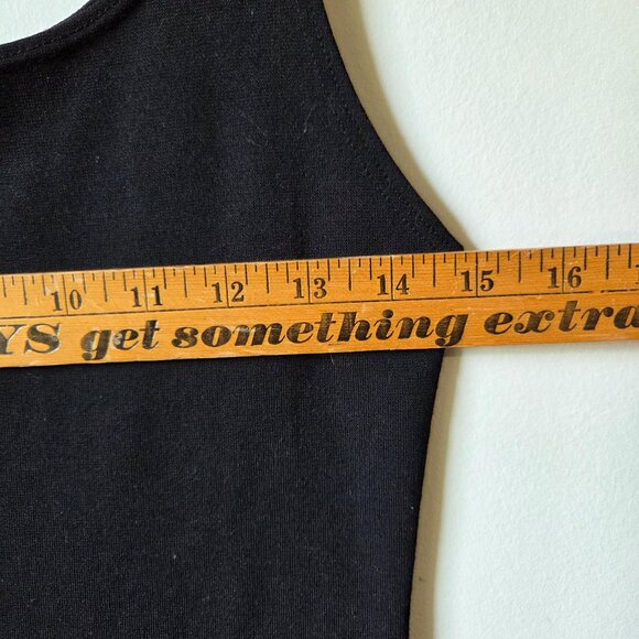 EUC ZARA BLACK SCOOP NECK BODYCON MIDI DRESS MINIMALIST SIZE L - Picture 13 of 14